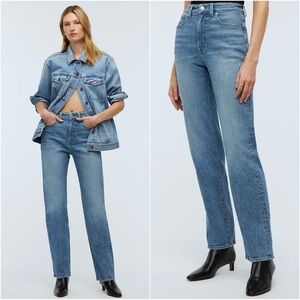 Madewell Jeans The Tall '90s Straight in Rondell Wash: Crease Edition 29T NWT